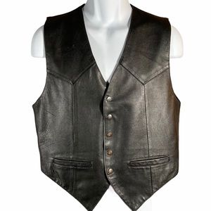Katch Me Too West men’s leather vest Snap front M